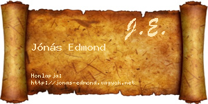 Jónás Edmond névjegykártya